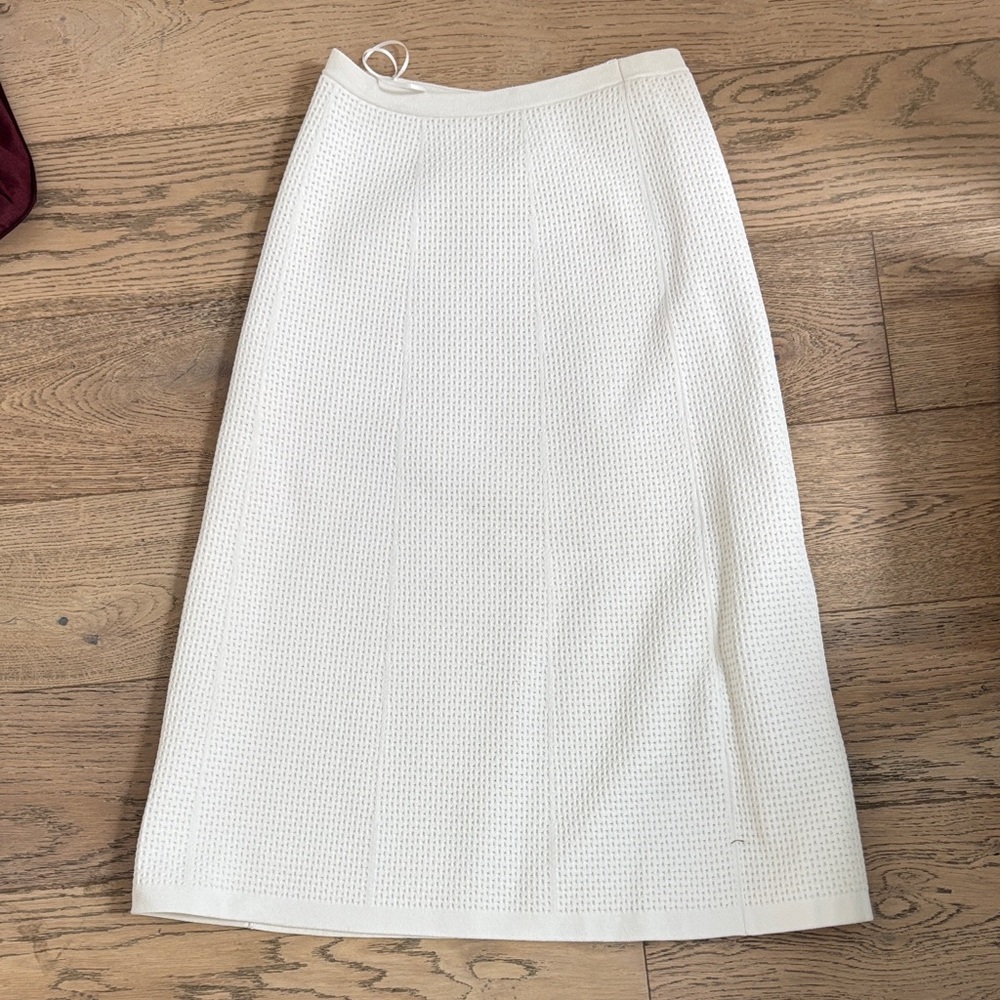 Victoria Beckham White Woven Skirt